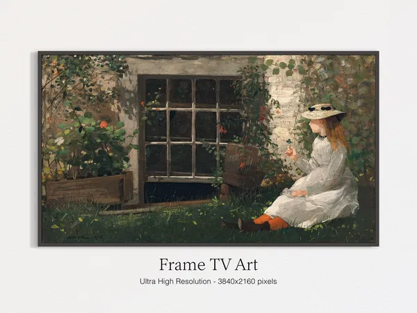 Sitting Girl Painting Oil Painting Art Print