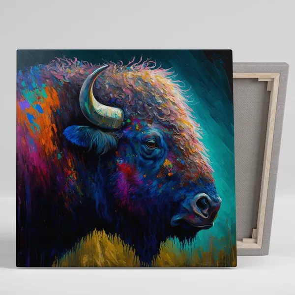 Abstract Bison Art Print, Wildlife Wall Decor