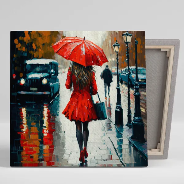 Girl In Paris With Umbrella, Paris Travel Poster