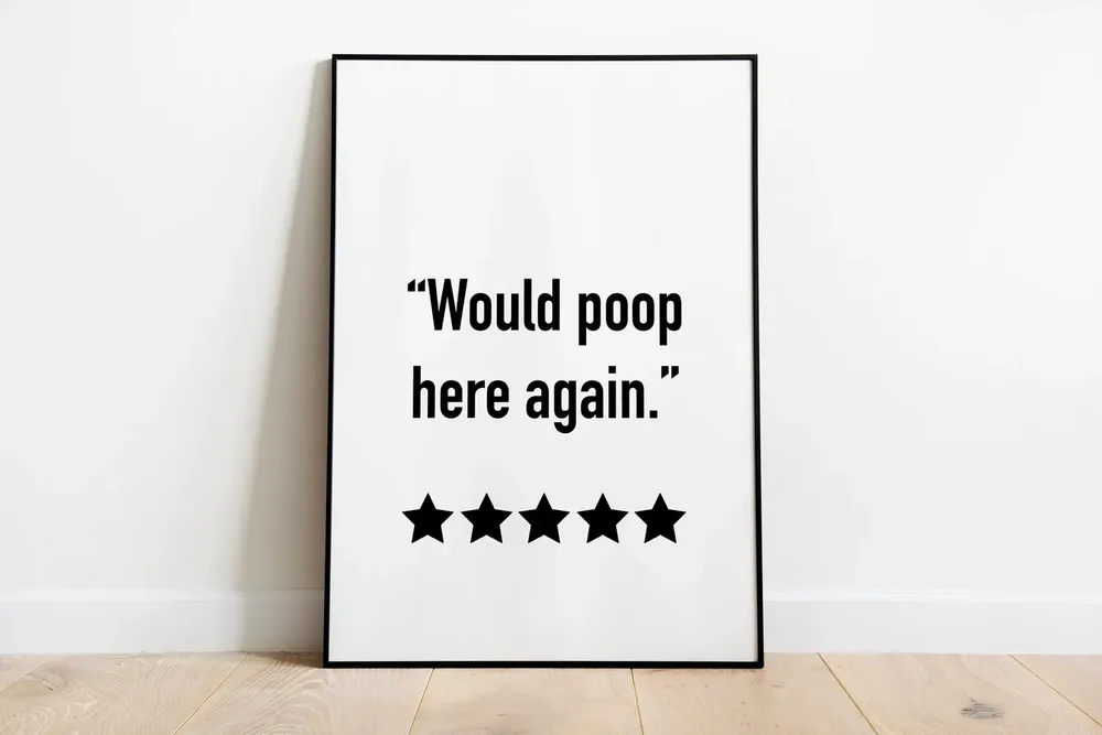 5 Star Poop Bathroom Quote Art Print