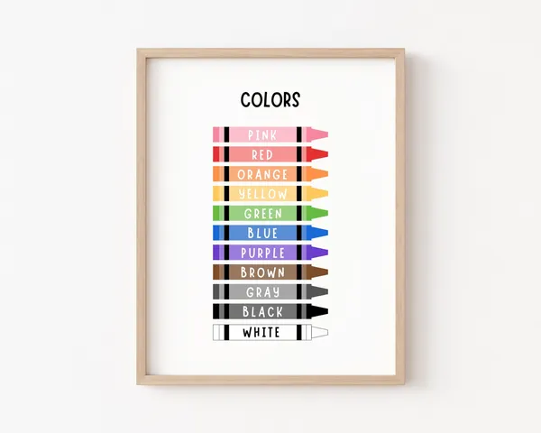 Colors Educational Poster, Kindergarten Classroom Decor