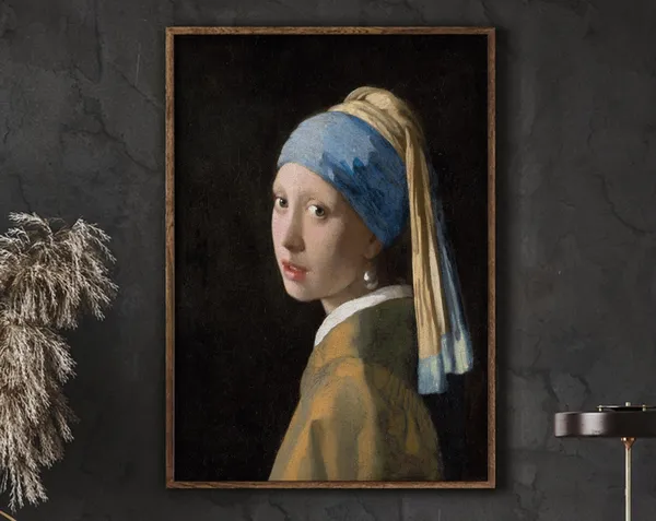 Girl With A Pearl Earring Vintage Wall Art Print