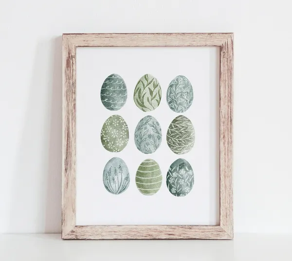 Easter Eggs Art Print, Spring Decor