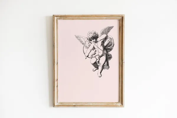 Minimalist Cupid Art Print, Valentine's Day Decor