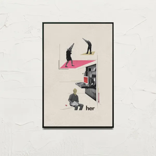 Her-Inspired Movie Poster, Mid-Century Modern Vintage