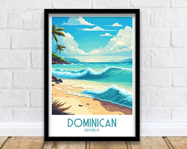 Dominican Travel Poster, Caribbean Art Print