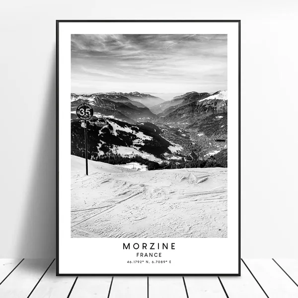 Morzine, France Minimalist Travel Poster Print