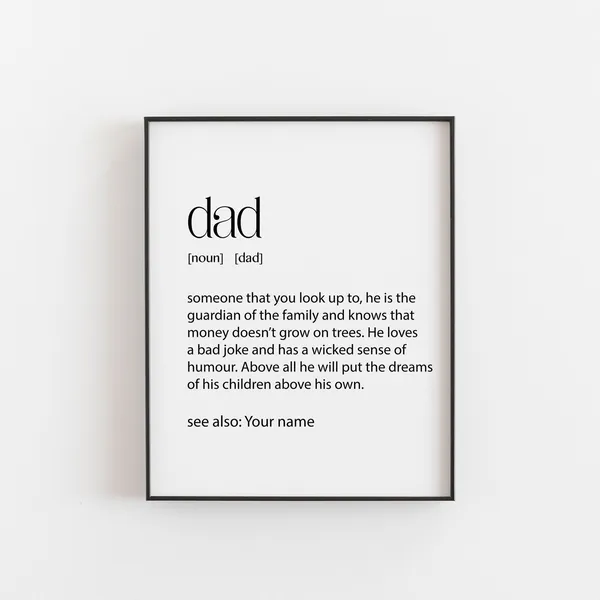 Personalized Definition Art Print For Dad