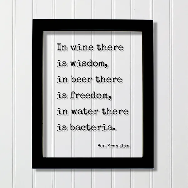 Ben Franklin Floating Quote, Minimalist Bar Decor Art Print