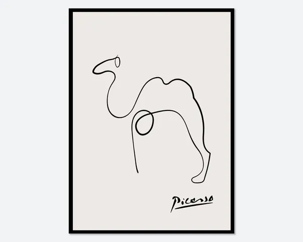 Picasso Camel Sketch Line Drawing Art Print
