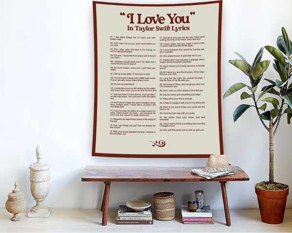 Love Tapestry, Minimalist Valentine's Day Poster Print