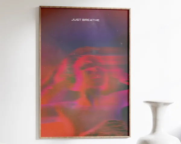 Spiritual Affirmation Poster, 70s Retro Gradient Art Print