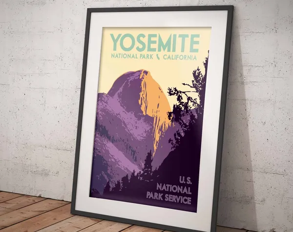Yosemite National Park Vintage Style Poster Print