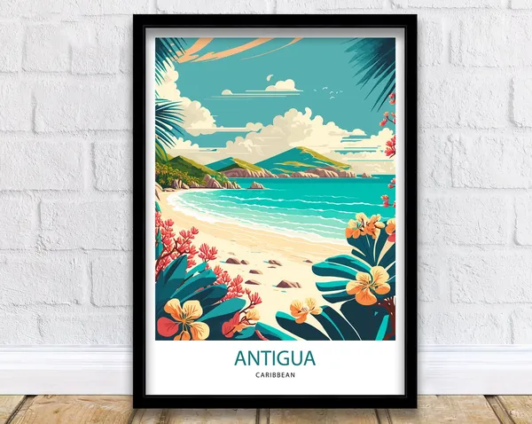 Antigua Travel Poster, Antigua And Barbuda Travel Art