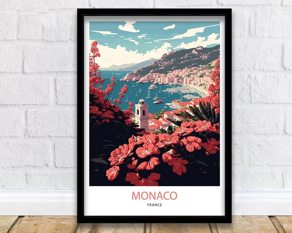 Monaco Travel Poster, European City Art Print