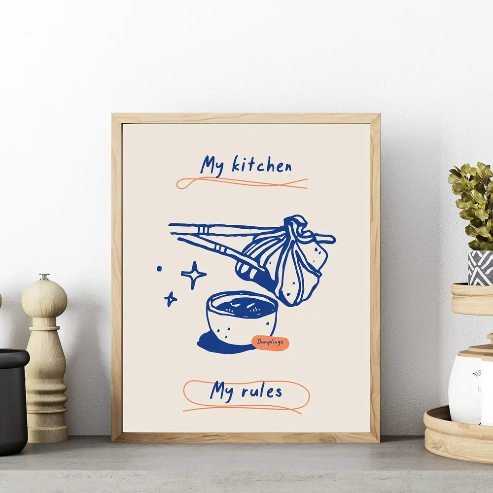 Dumpling Kitchen Poster, Modern Vintage Food Art - Image 4