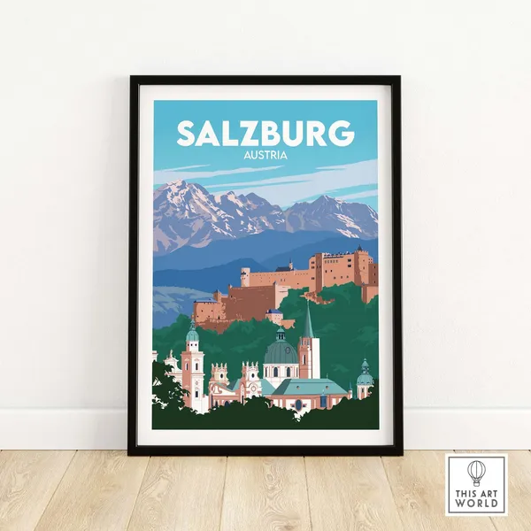 Salzburg Travel Poster, Austria Travel Poster Print