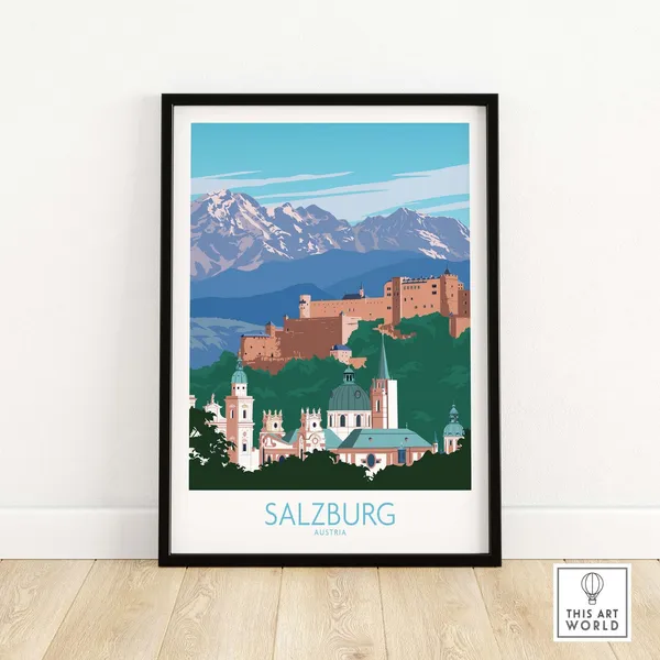 Salzburg Austria Travel Poster, Wall Art Print