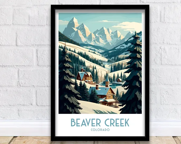 Beaver Creek Travel Poster, Colorado Travel Art