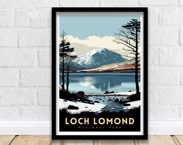 Loch Lomond Scotland National Park Travel Poster