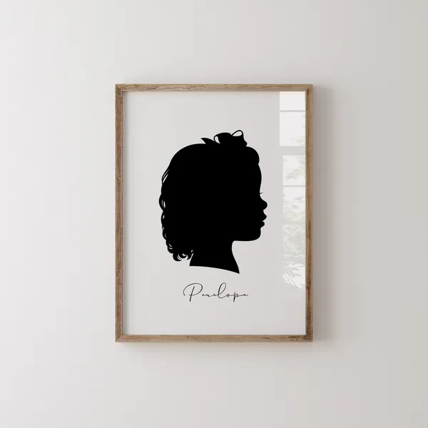 Custom Christmas Silhouette Portrait Art Print
