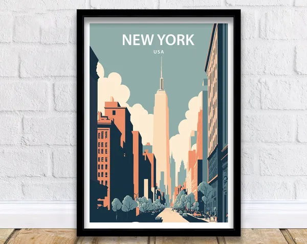 New York City Travel Poster, City Wall Decor