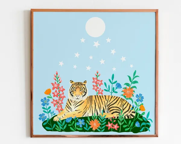 Tiger Jungle Illustration Nursery Art Print