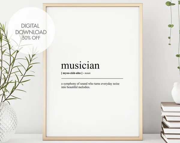 Musician Definition Print, Funny Musician Wall Art