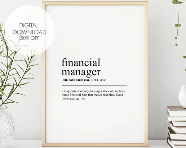 Financial Manager Definition Art Print, Office Decor