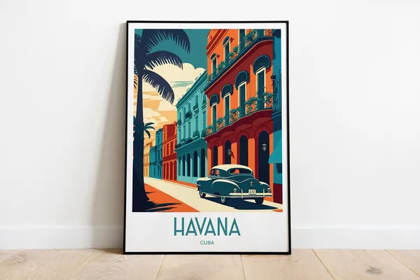 Havana Cuba Travel Poster, Capital City Art Print