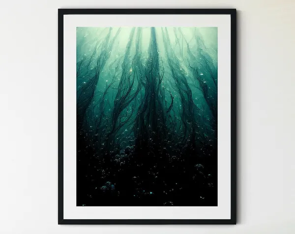 Dark Ocean Wave Art Print, Coastal Surf Decor