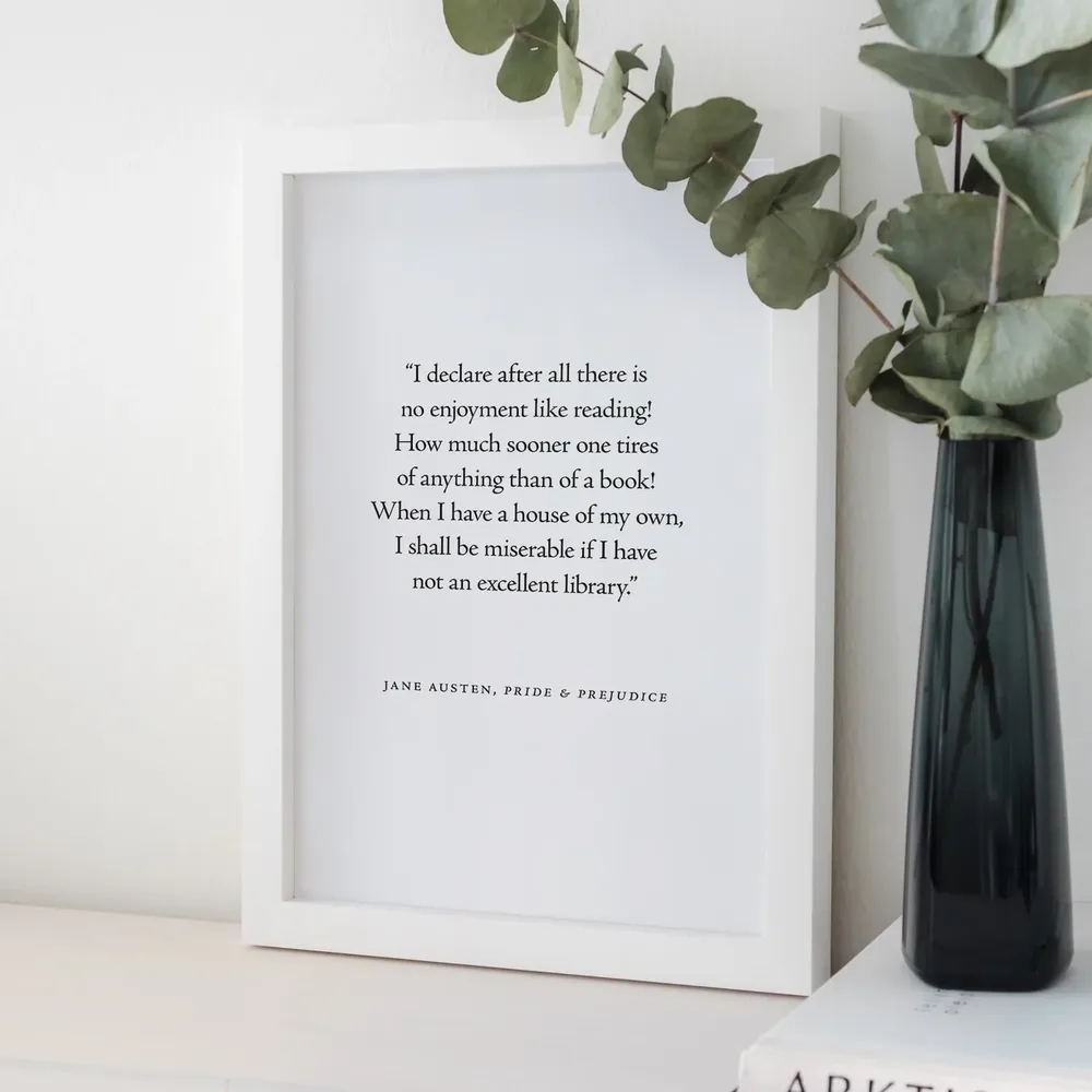 Jane Austen Reading Quote Poster Print - Image 2