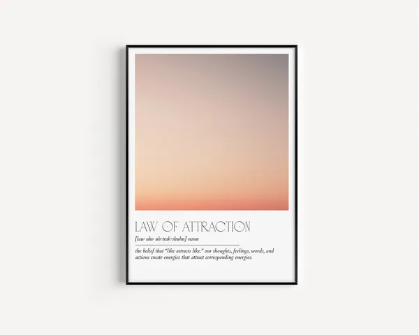 Law Of Attraction Definition Minimalist Art Print