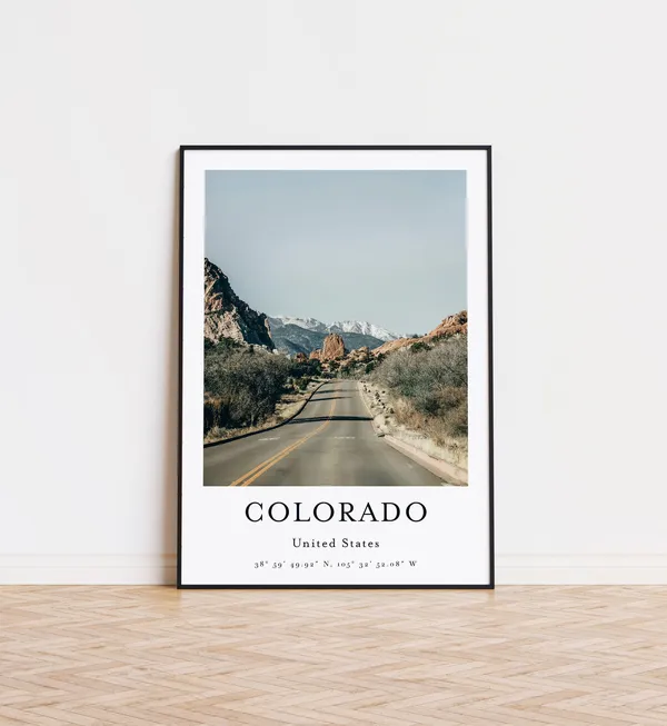 Colorado Travel Poster, Mountain Landscape Art Print