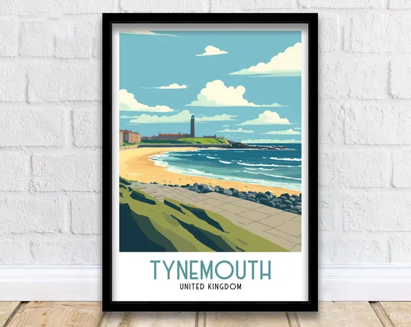 Tynemouth Travel Poster, Newcastle North East Print