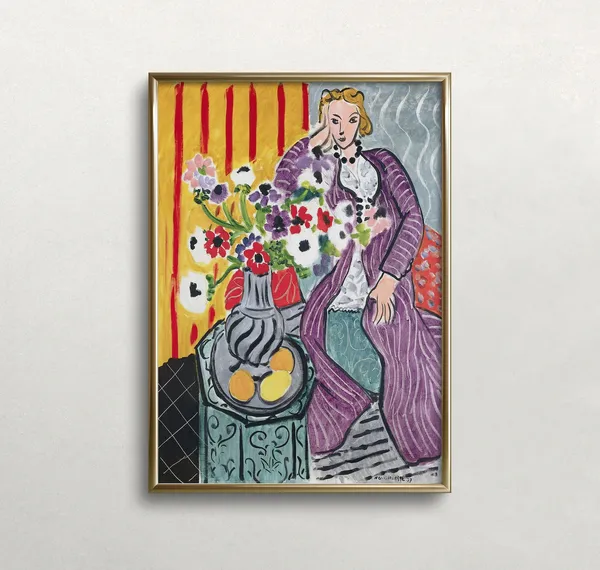 Matisse Woman In Purple Robe Vintage Art Print