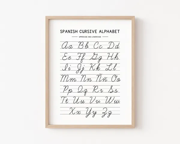 Spanish Cursive Alphabet, Bilingual Classroom Poster