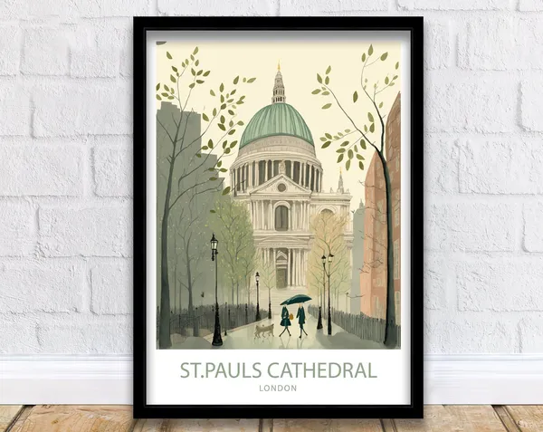 St Pauls Cathedral London Travel Poster, Art Print