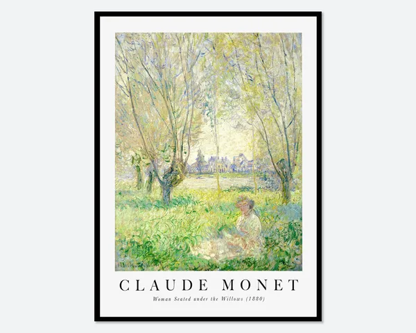 Monet Spring Woman Seated Under the Willows, Vintage