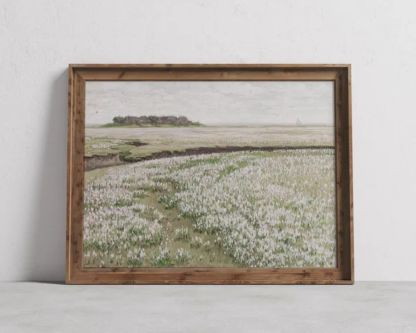 Spring Landscape Vintage Wildflowers Meadow Art Print
