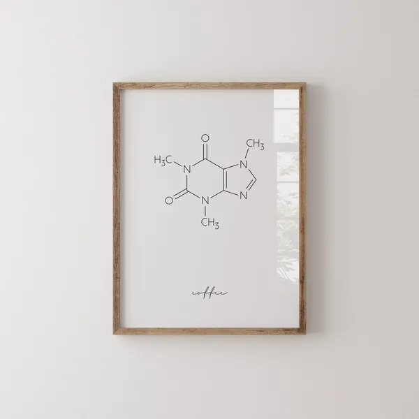 Coffee Molecule Art Biochemistry Poster Print