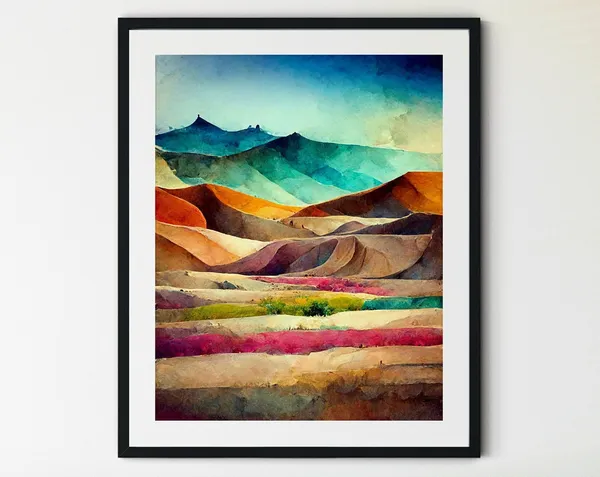 Desert Landscape Boho Art Print, Bohemian Wall Art