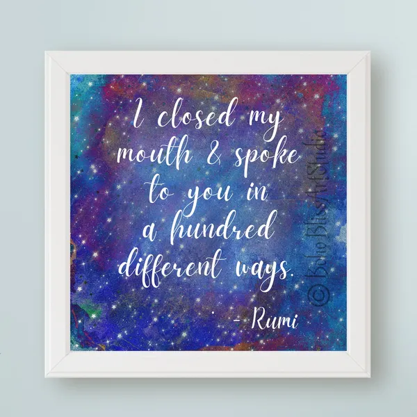Rumi Quote Art Print, Spiritual Wall Decor Gift