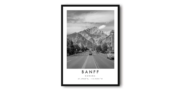 Banff Travel Poster, Minimalist Canada Wall Art