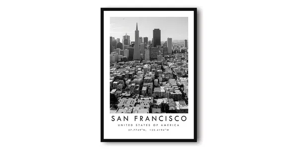 San Francisco Black And White Cityscape Art Print