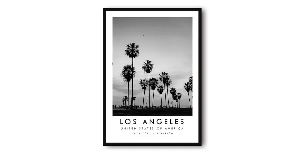Los Angeles Black and White Art Print