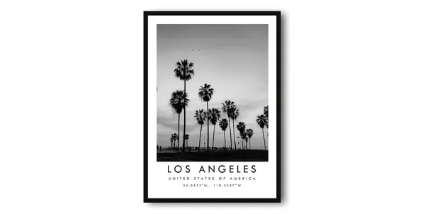 Los Angeles Black and White Art Print