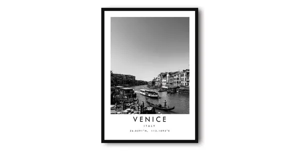 Venice Minimalist Travel Poster, Italy Wall Art