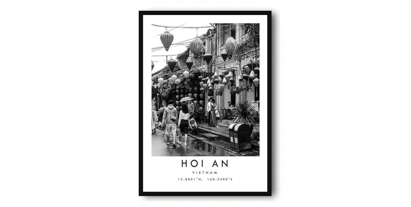 Hoi An Vietnam Black And White Travel Poster