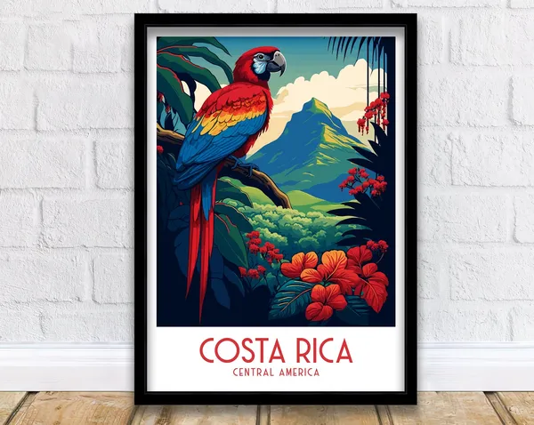 Costa Rica Travel Poster, Latin America Wall Art